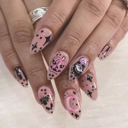  Halloween Ghost & Cat Press-On Nails cashymart