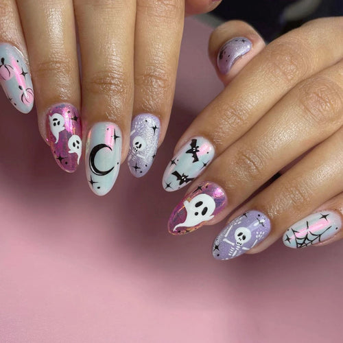 Halloween Ghost & Cat Press-On Nails cashymart