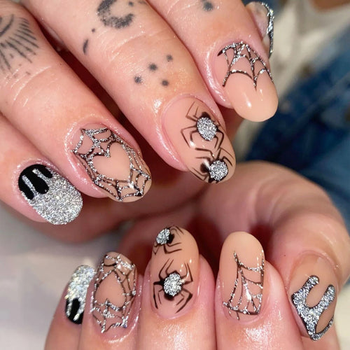  Halloween Ghost & Cat Press-On Nails cashymart