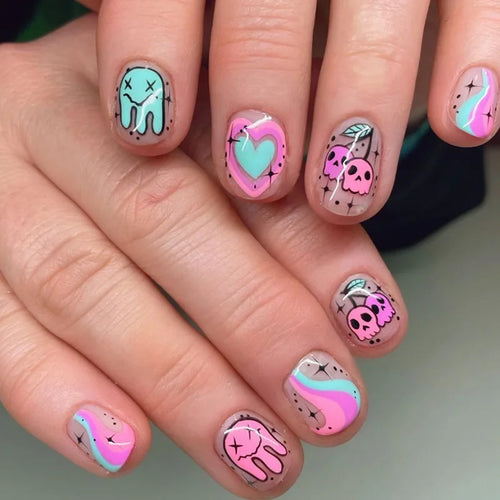  Halloween Pumpkin Press-On Nails cashymart