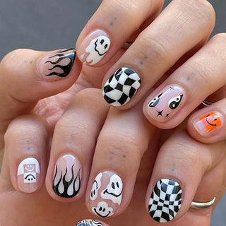  Halloween Pumpkin Press-On Nails cashymart