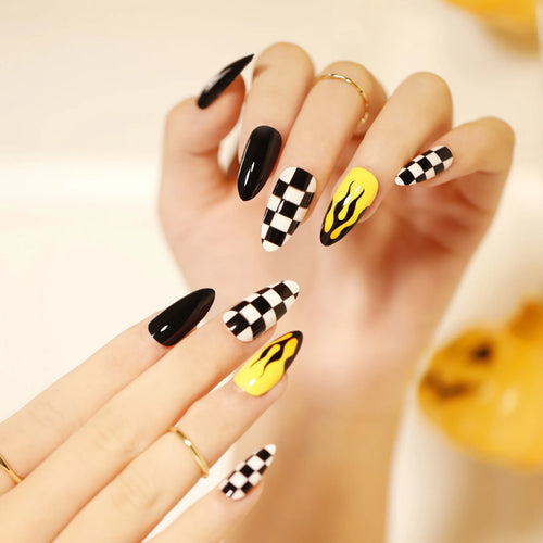  Halloween Star Moon Pumpkin Long Ballet Press-On Nails cashymart