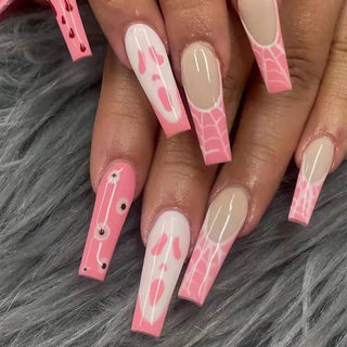  Halloween Star Moon Pumpkin Long Ballet Press-On Nails cashymart
