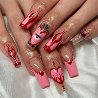  Halloween Star Moon Pumpkin Long Ballet Press-On Nails cashymart