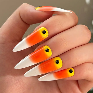 Halloween Star Moon Pumpkin Long Ballet Press-On Nails cashymart
