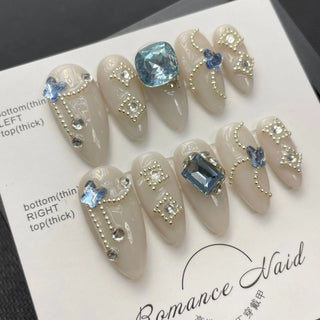  Handmade 3D Black Rose Flower Press-On Nails cashymart
