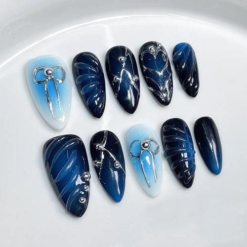  Handmade Blush Gradient Press On Nails 10pcs cashymart