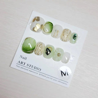  Handmade Press On Nails Daisy Design Short Round Head cashymart