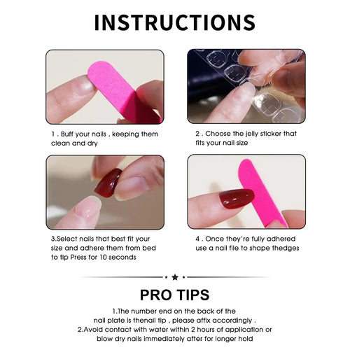 Handmade Retro Press On Nails Set cashymart
