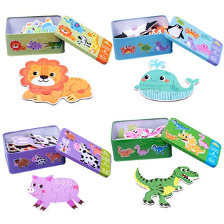  Wooden Cartoon 3D Animals Puzzle cashymart