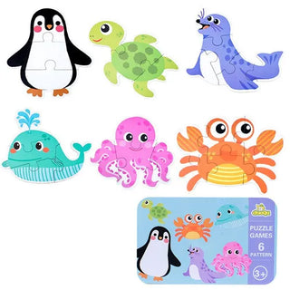  Wooden Cartoon 3D Animals Puzzle cashymart