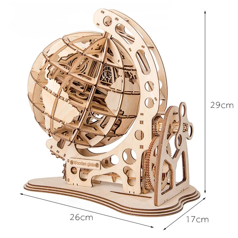  Wooden Globe 3D Puzzle Kit cashymart
