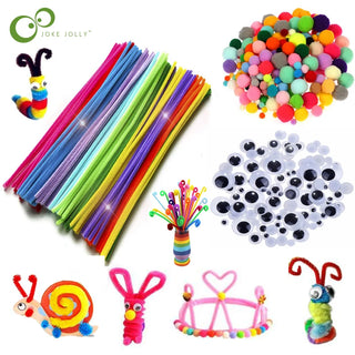  Kids Craft Set: Colorful Pompom Toy cashymart