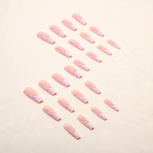  Heart Stripe Fake Nails cashymart
