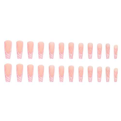  Heart Stripe Fake Nails cashymart