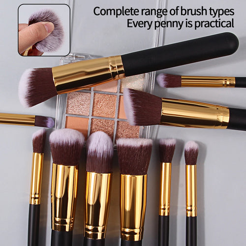  High-End Wooden Handled Makeup Brush Set cashymart