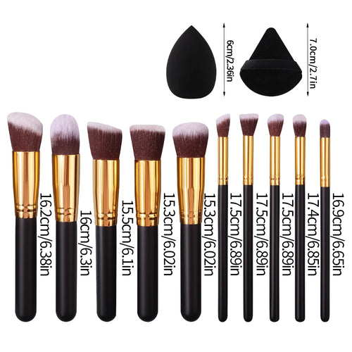  High-End Wooden Handled Makeup Brush Set cashymart