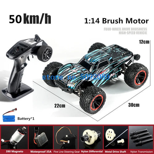 High-Speed 1:14 Brushless 4WD RC Drift Truck - 80KM/H Off-Road Adventure cashymart