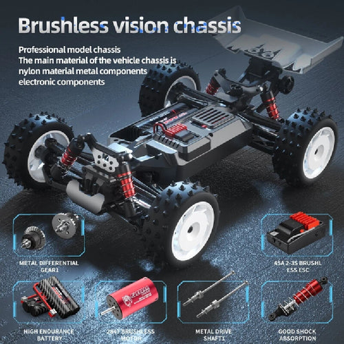  High-Speed 1/16 4WD Brushless RC Drift Car for Off-Road Adventure cashymart