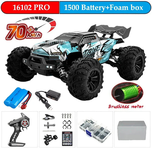 High-Speed 1:16 4WD Drift RC Car with LED - 70KM/H or 50KM/H cashymart