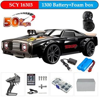  High-Speed 1:16 4WD Drift RC Car with LED - 70KM/H or 50KM/H cashymart