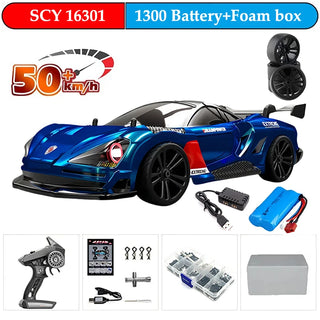  High-Speed 1:16 4WD Drift RC Car with LED - 70KM/H or 50KM/H cashymart
