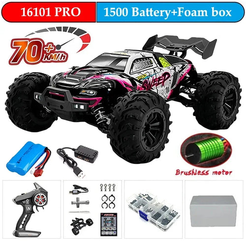  High-Speed 1:16 4WD Drift RC Car with LED - 70KM/H or 50KM/H cashymart