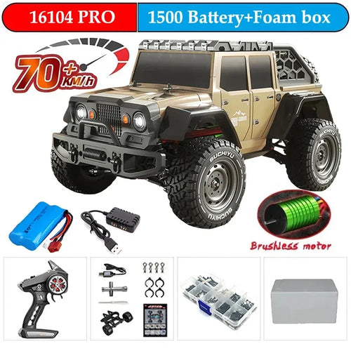  High-Speed 1:16 4WD Drift RC Car with LED - 70KM/H or 50KM/H cashymart