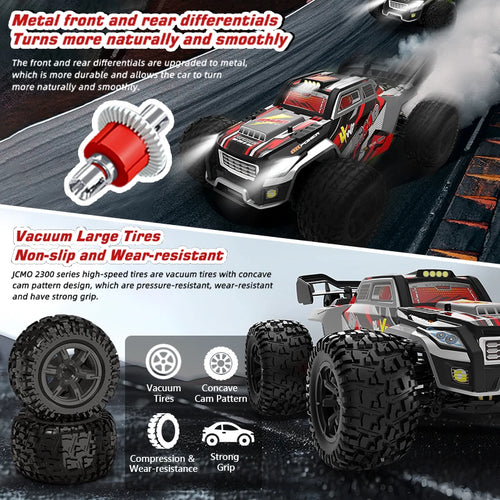  High-Speed 1:16 4WD RC Drift Monster Truck with LED Remote Control cashymart