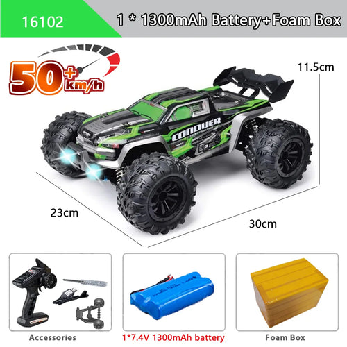 High-Speed 1:16 Scale 4WD RC Monster Truck - 50km/h Off-Road Fun cashymart