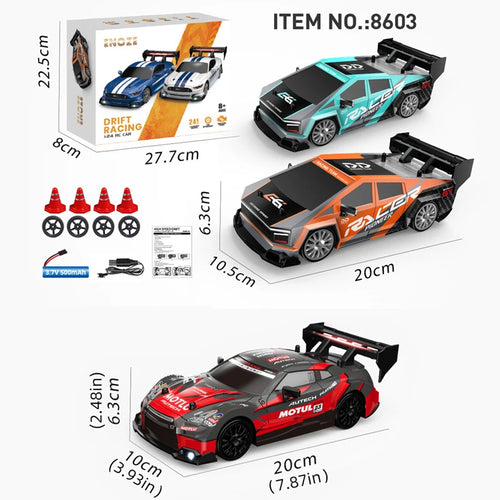  High-Speed 1:24 RC Mustang Drift Car with Remote & Replaceable Tires cashymart