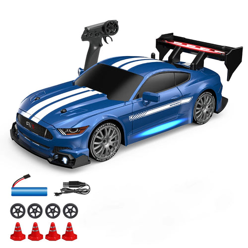  High-Speed 1:24 RC Mustang Drift Car with Remote & Replaceable Tires cashymart
