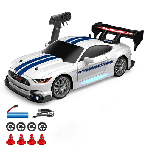  High-Speed 1:24 RC Mustang Drift Car with Remote & Replaceable Tires cashymart