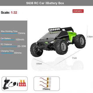  High-Speed 1/32 Drift RC Car with LED Lights - Off-Road Fun cashymart