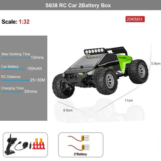 High-Speed 1/32 Drift RC Car with LED Lights - Off-Road Fun cashymart