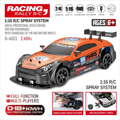  High-Speed 4WD RC Drift Car with Spray & Dual Tires - Classic Edition cashymart