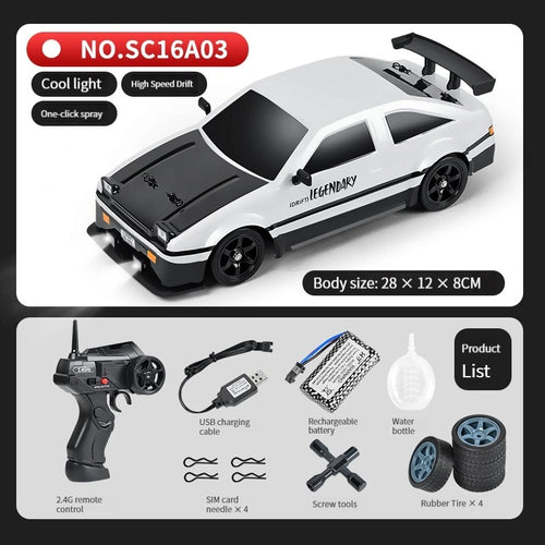  High-Speed 4WD RC Drift Car with Spray & Dual Tires - Classic Edition cashymart