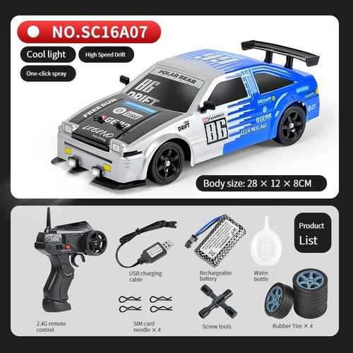  High-Speed 4WD RC Drift Car with Spray & Dual Tires - Classic Edition cashymart