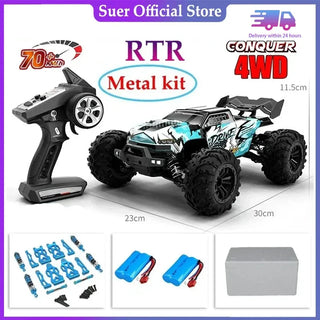  High-Speed 4x4 RC Monster Truck 70KM/H with LED Lights - 1:16 Scale cashymart