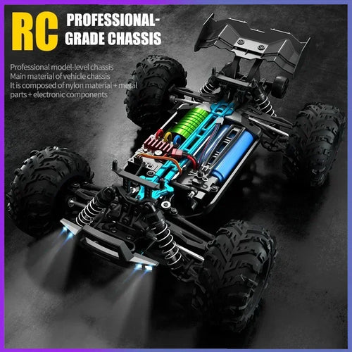  High-Speed 4x4 RC Monster Truck 70KM/H with LED Lights - 1:16 Scale cashymart