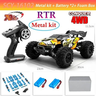  High-Speed 4x4 RC Monster Truck 70KM/H with LED Lights - 1:16 Scale cashymart