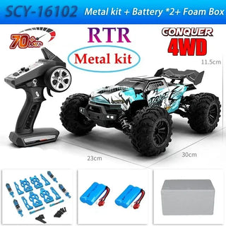  High-Speed 4x4 RC Monster Truck 70KM/H with LED Lights - 1:16 Scale cashymart