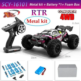  High-Speed 4x4 RC Monster Truck 70KM/H with LED Lights - 1:16 Scale cashymart