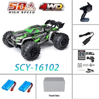  High-Speed 4x4 RC Monster Truck 70KM/H with LED Lights - 1:16 Scale cashymart