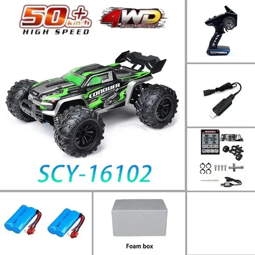  High-Speed 4x4 RC Monster Truck 70KM/H with LED Lights - 1:16 Scale cashymart