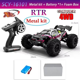  High-Speed 4x4 RC Monster Truck 70KM/H with LED Lights - 1:16 Scale cashymart