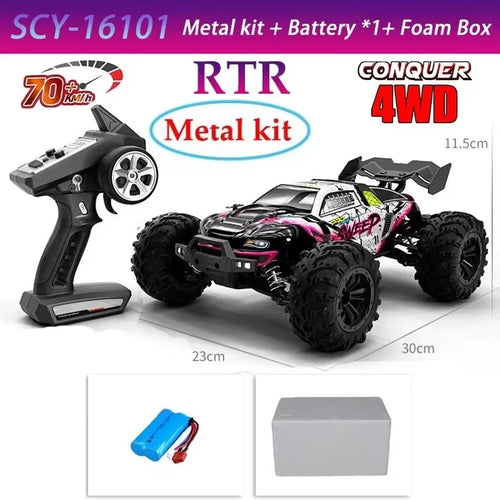  High-Speed 4x4 RC Monster Truck 70KM/H with LED Lights - 1:16 Scale cashymart
