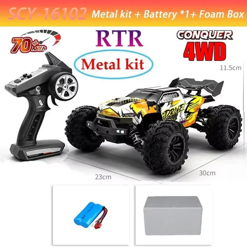  High-Speed 4x4 RC Monster Truck 70KM/H with LED Lights - 1:16 Scale cashymart
