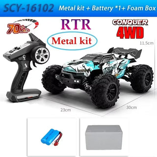  High-Speed 4x4 RC Monster Truck 70KM/H with LED Lights - 1:16 Scale cashymart