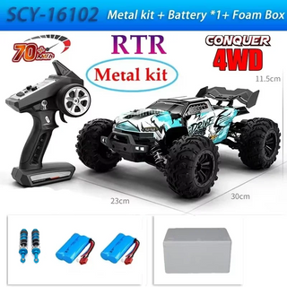  High-Speed 4x4 RC Monster Truck 70KM/H with LED Lights - 1:16 Scale cashymart